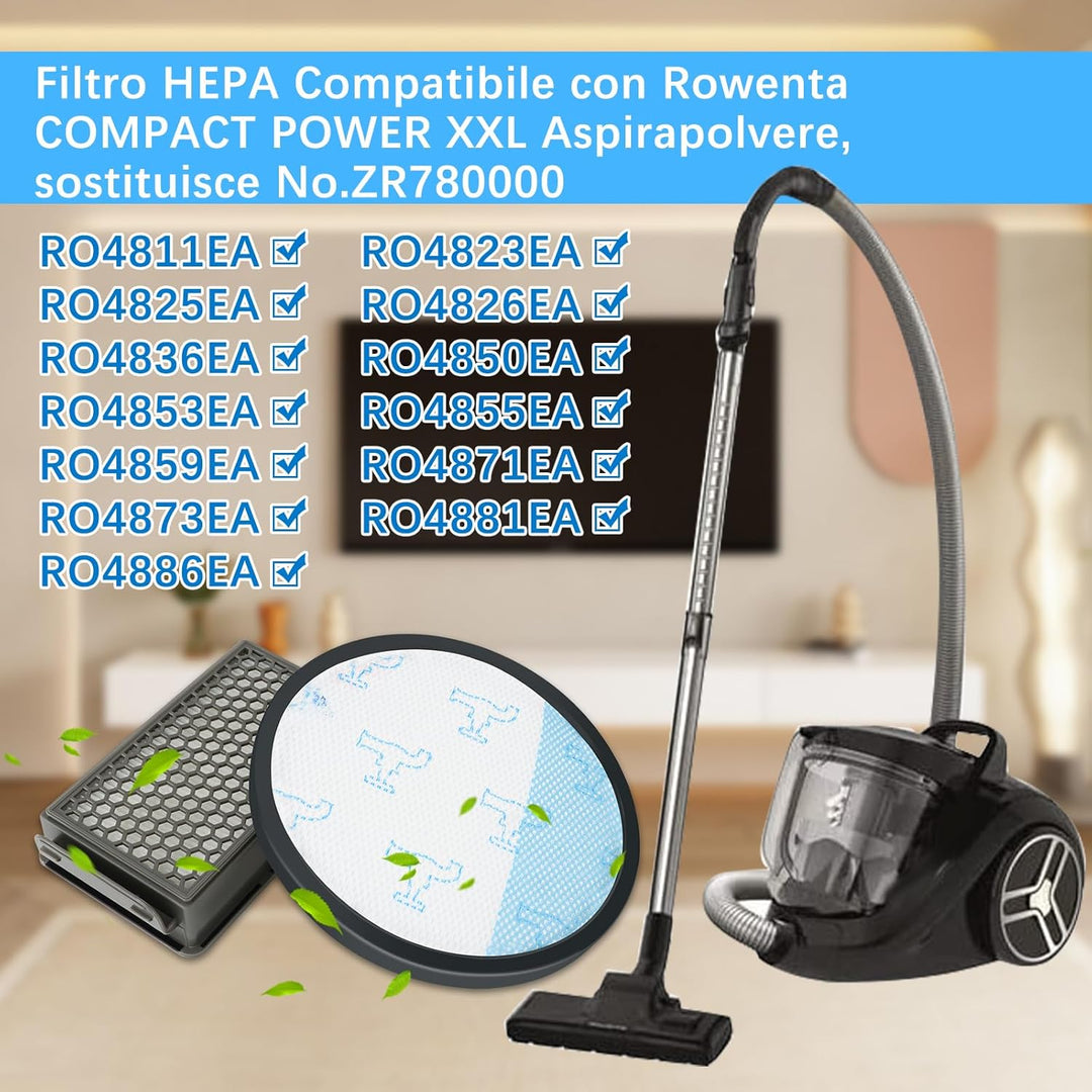2 Stück HEPA Filter für Rowenta COMPACT POWER XXL RO4825EA RO4811EA RO4871EA RO4855EA RO4826EA RO485