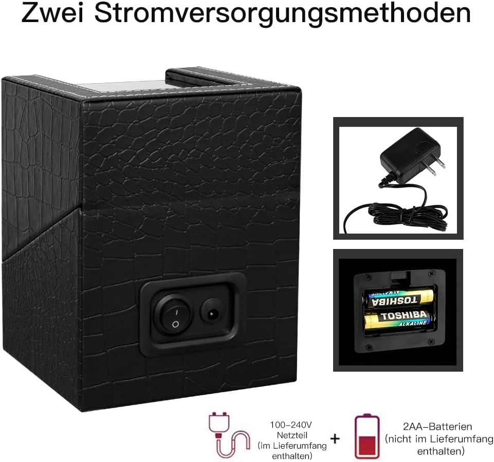 LINGFANSTORE Automatische Uhrenbeweger Box,luxuriöser Single Uhrenbeweger,Uhrengehäuse mit leisem Ma