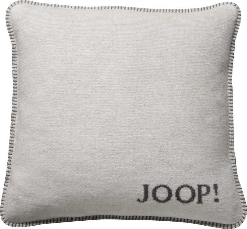 Joop! Kissen Uni Doubleface Ecru-Graphit Baumwolle/Polyacryl, Masse: 50cm x 50cm, 754691 50cm Ecru-g