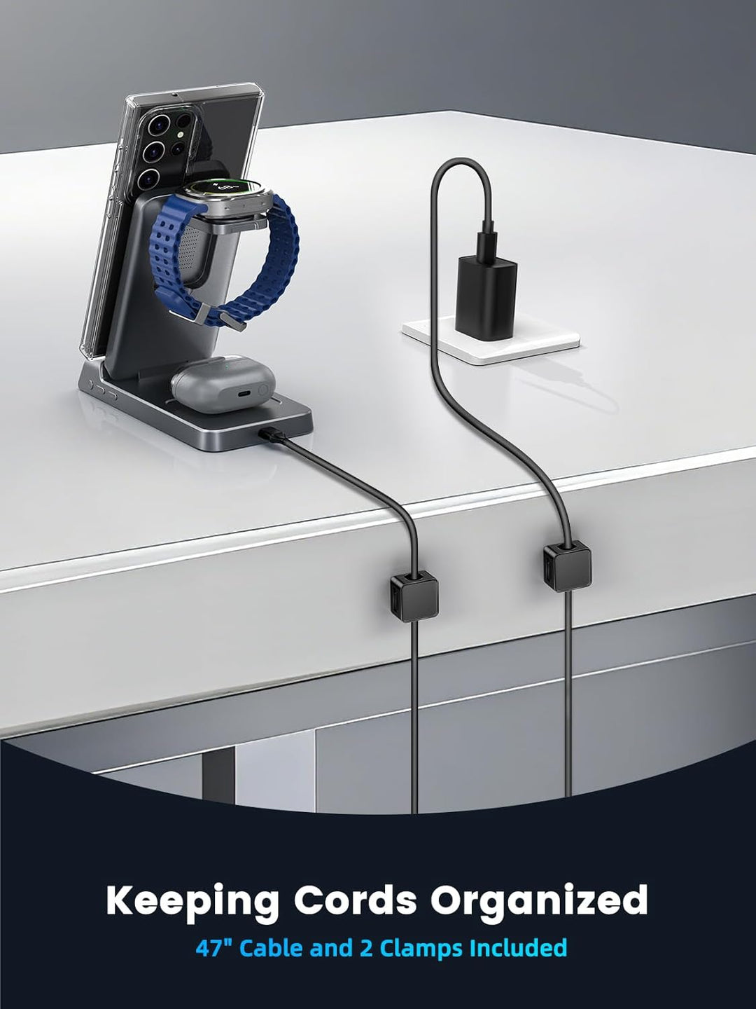 Magnetisches Kabelloses Ladegerät für Samsung, 3 in 1 Mag Safe Ladestation für Samsung Galaxy Z Fold