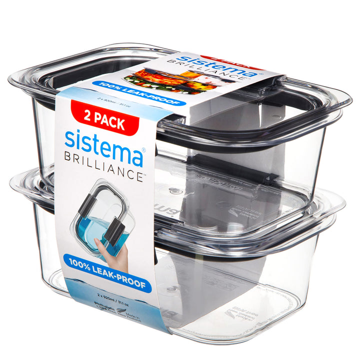 Sistema Brilliance auslaufsicheres Frischhaltedosen Set | schmutz- und geruchsabweisend | Dampflöche