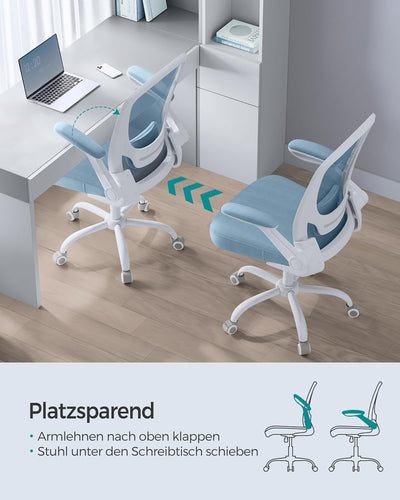 SONGMICS Bürostuhl, Schreibtischstuhl, Drehstuhl mit Netzbespannung, ergonomisch, gepolsterte Lenden