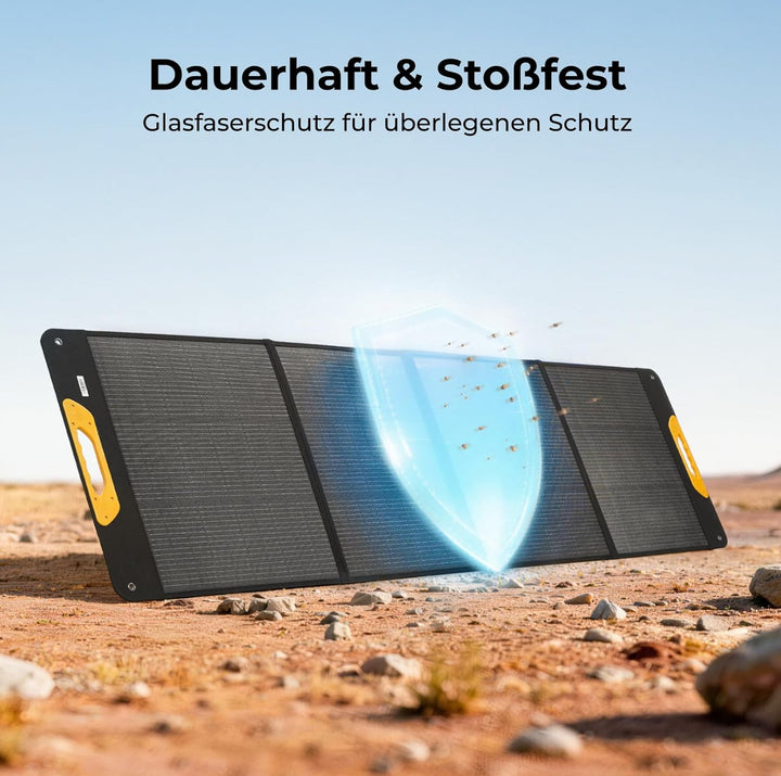 BougeRV 200W Solarpanel Faltbar, 25% Effizienz N-Typ Tragbares Solarpanel für 277Wh Akku, Fiberglas