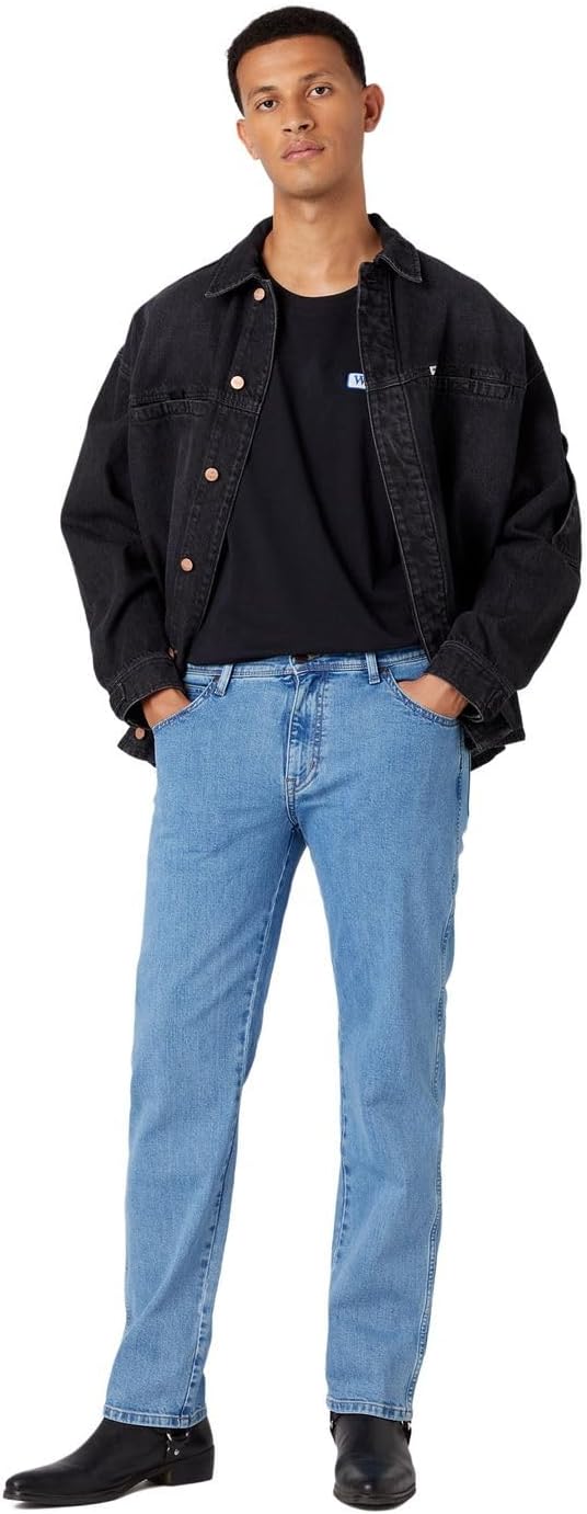 Wrangler Herren Jeans Texas - Regular Fit - Blau - Arm Strong W29-W50 Stretch 30W / 30L Good Shot, 3