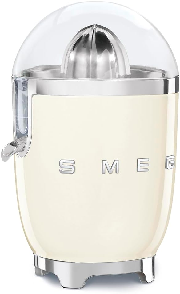 SMEG, Elektrische Zitruspresse CJF11CREU, tropfsicherer Auslauf und Universalkegel, rutschfeste Stel