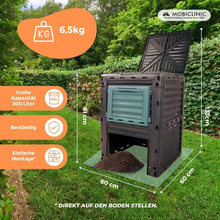Mobiclinic®, Gartenkomposter, Biobin, Keine zusätzlichen Kosten, 300l, Umweltfreundlich, Europäische