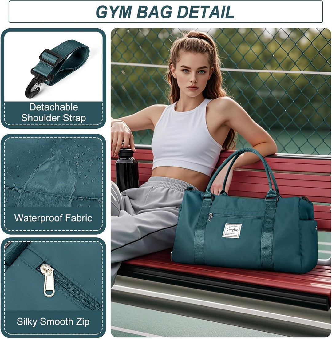 HYC00 Sport Duffel Bag Damen Handgepäck Sporttasche für Damen Herren mit Nassfach & Schuhfach, Reise