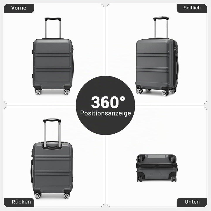 KONO Handgepäck Koffer ABS+PC Hartschalenkoffer, Kabinenkoffer 52x38x21 cm für Lufthansa & Eurowings