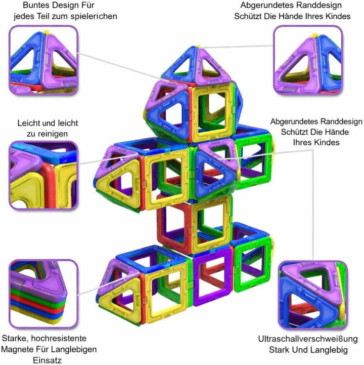 Desire Deluxe Magnetische Bausteine Magnet Montessori Spielzeug für Kinder 40PC Set Teilen ab 3 4 5