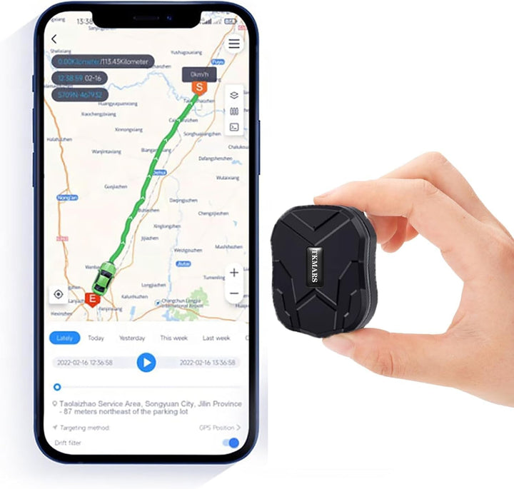TKMARS Mini GPS Tracker Auto Magnet Auto GPS Tracker mit app 1500mAh, 32Tage Standby-Zeit, stark mag