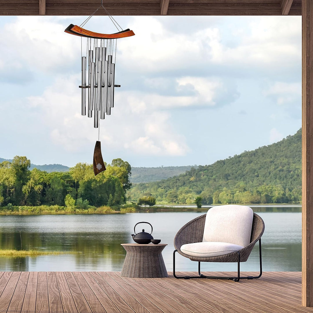 Woodstock Chimes Heilendes Klangspiel, 86/38cm Silber, Silber