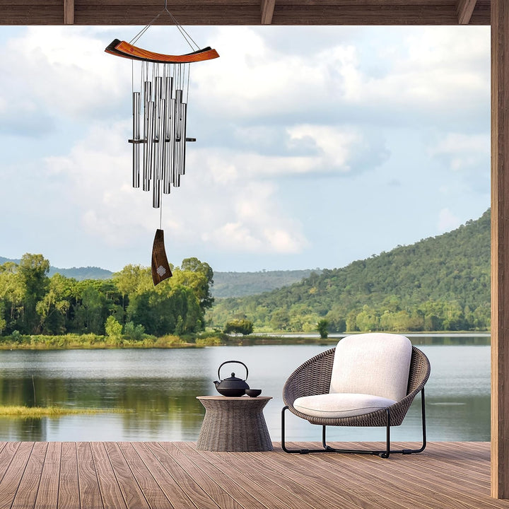 Woodstock Chimes Heilendes Klangspiel, 86/38cm Silber, Silber