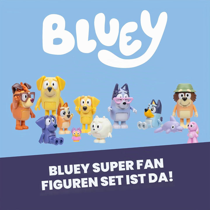 BlueY-Superfan-Spielset; 12 Figuren (5–6,3 cm) Bingo mit flehendem Gesichtsausdruck; Chattermax; Wel