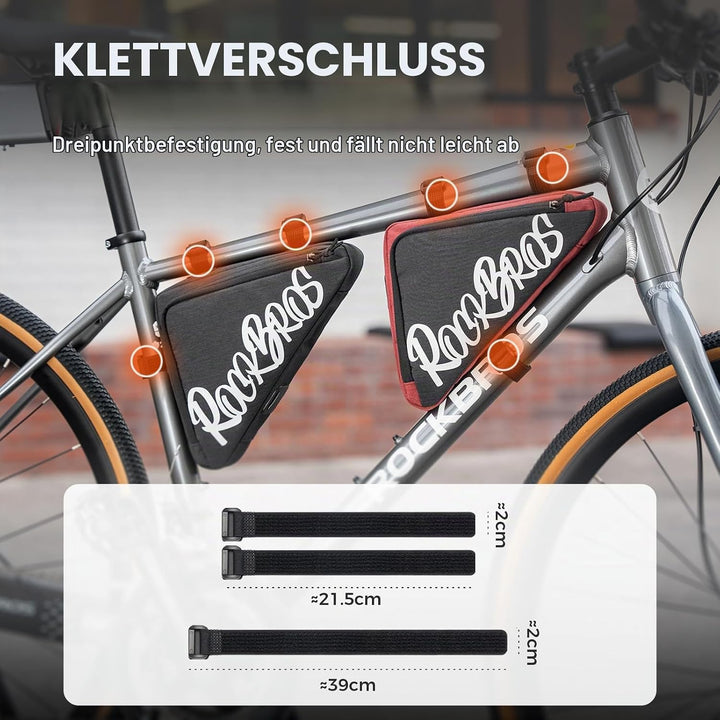ROCKBROS Rahmentasche Fahrrad Dreieckstasche für MTB Rennräder Ebike Triangle Bag Fahrradtasche Rahm