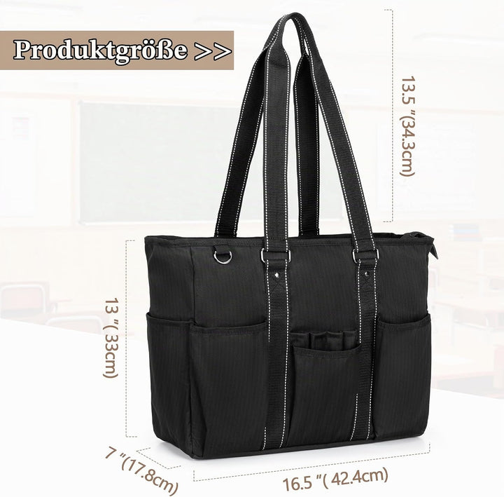 Damero Lehrertasche, Lehrer Arbeitstasche mit gepolstertem Laptopfach, Lehrer Utility Tasche mit meh