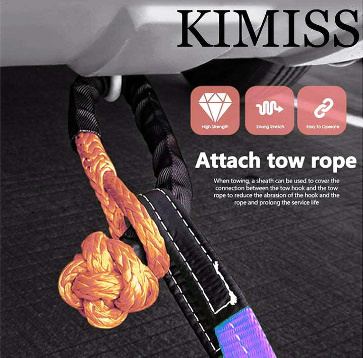 KIMISS Soft Schäkel, 2 Stück Synthetik Soft Schäkel 21 Tonnen Bruchfestigkeit Flexibler Leichter Sei