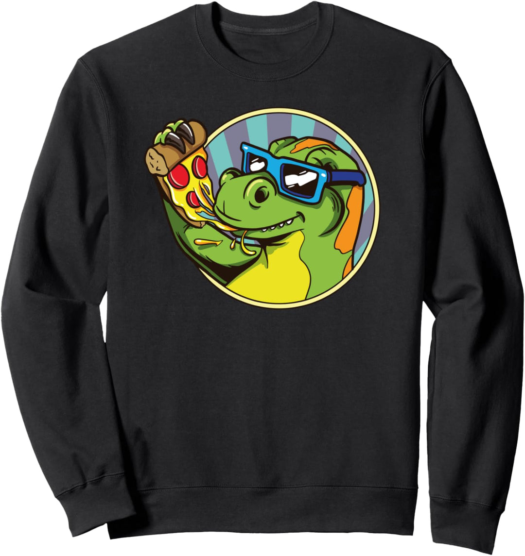 Dinosaurier isst ein Stück Pizza Sweatshirt