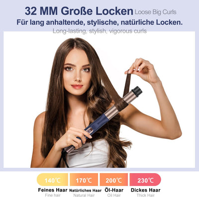 PARWIN PRO BEAUTY 3 In 1 Styling Set, Beinhaltet Glätteisen 25mm -Lockenstab 32mm & GlÄttbÜrste, mit