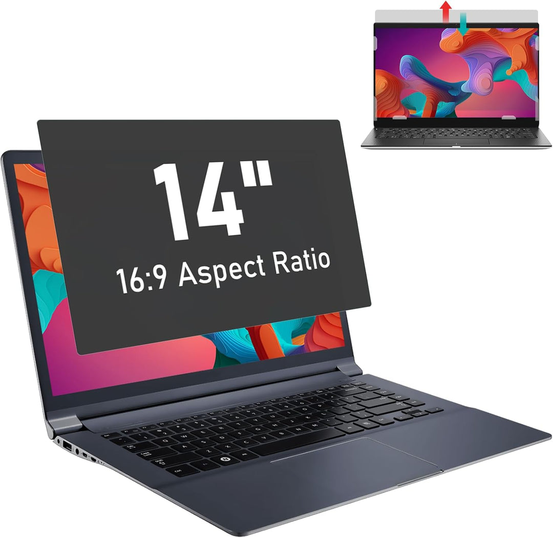 SOPPY Blickschutzfilter, 14 Zoll Laptop Blickschutzfolie, Laptop Screen Filter Datenschutz Bildschir