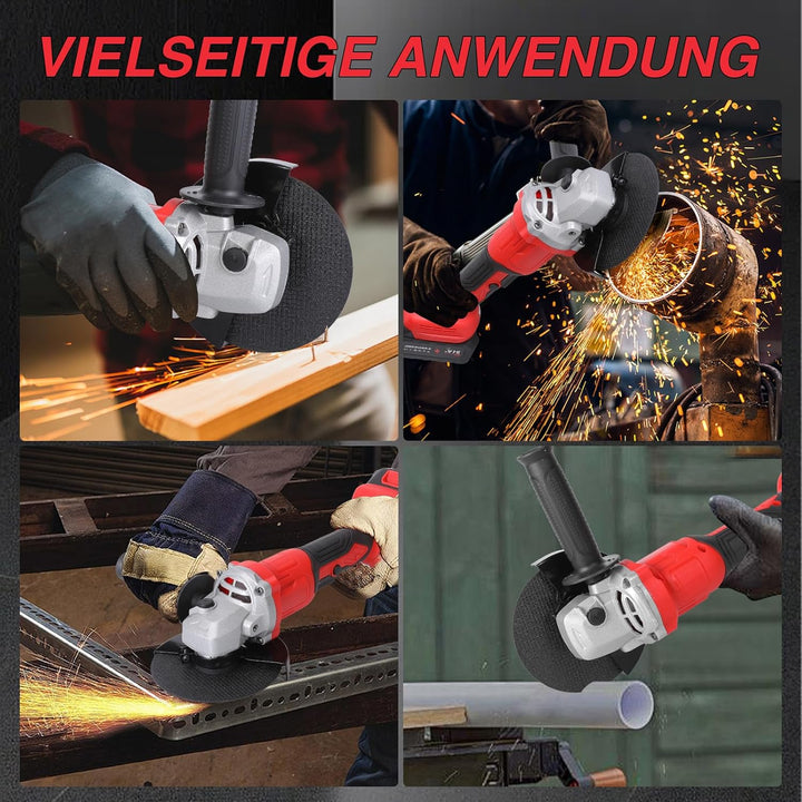 Akku Winkelschleifer 125 mm fur Maa-kita, 21V Akku Flex mit 2× 3.0Ah Akkus & Ladegerät, Bürstenloser