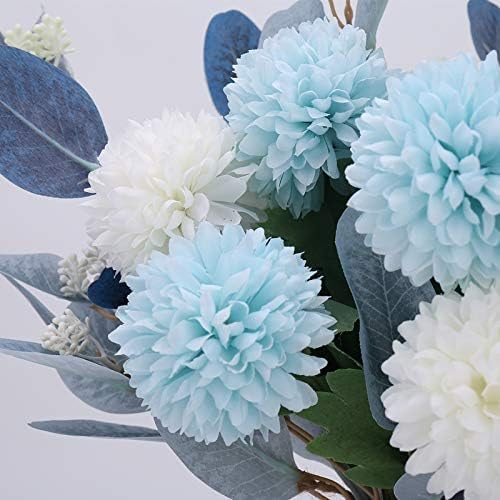 NAWEIDA Künstliche Blumen mit Vase, künstliche Hortensien, Blumenarrangements für Zuhause, Garten, P