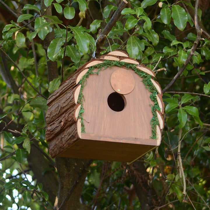 Ckb Ltd 2-in-1 Eichhörnchen-Futterstation / Vogel-Nisthaus zum Aufhängen, rustikal, natürlich, wette