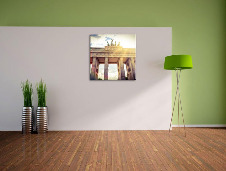 Pixxprint Schönes Brandenburger Tor in Berlin, Format: 70x70 auf Leinwand, 70x70