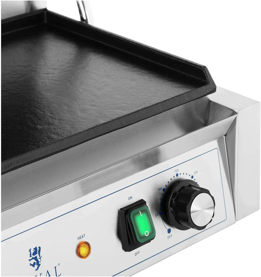 Royal Catering RCPKG-3600-M Doppel-Kontaktgrill geriffelt + glatt 3.600 W Elektrogrill Kontaktgrill
