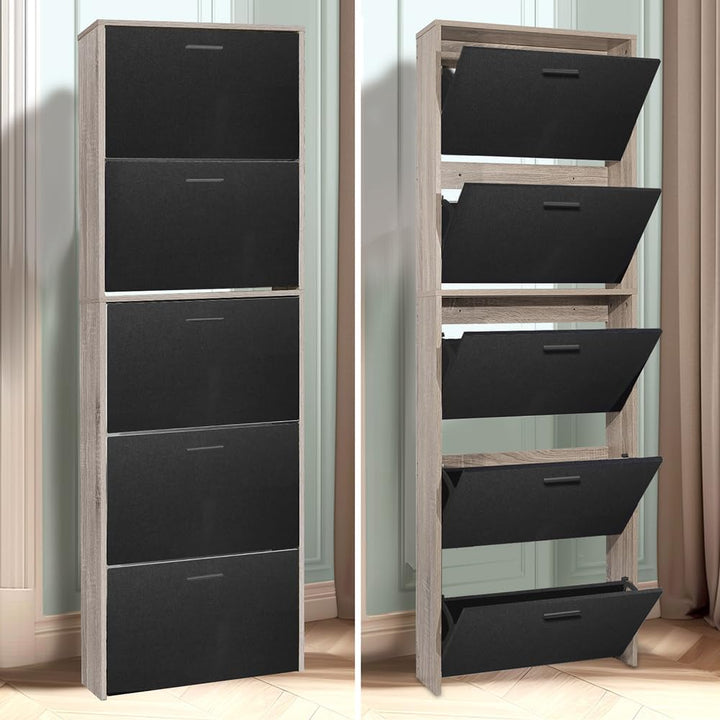 CASABEL Schuhschrank für 15 Paar – grosse Kapazität für den Eingangsbereich – L 60 x B 17 x H 180 cm