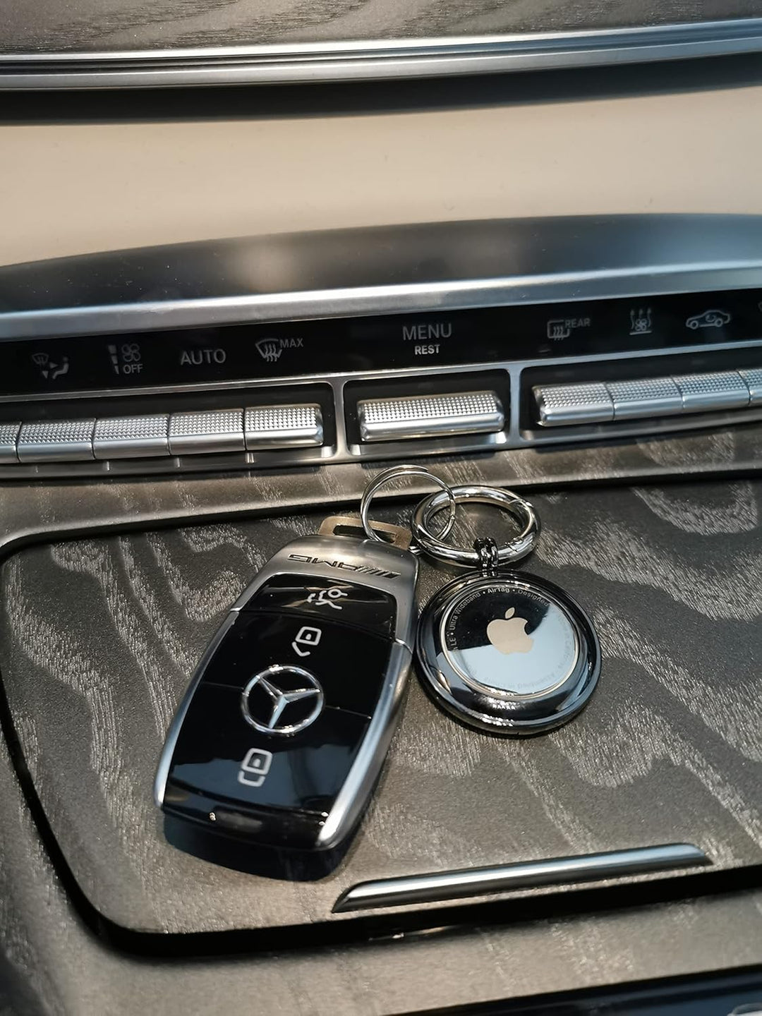 AirTag-Schlüsselanhänger aus Metall, kompatibel mit Apple AirTag, Airtag-Stossstange, Apple AirTag-H