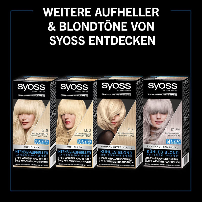Syoss Color Coloration 13_0 Ultra Aufheller Stufe 3 (3 x 135 ml), Aufheller für dunkle Haare hellt b