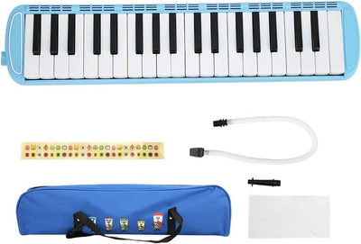 37 Tasten Melodica Pianica Tube Lange flexible Melodica Tube mit Mundstück Blowpipe Aufbewahrungstas