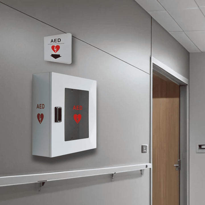 ISOP AED-Defibrillator-Aufbewahrungsschrank | Wandmontierte Erste-Hilfe-Box | AED-Alarmkasten aus St