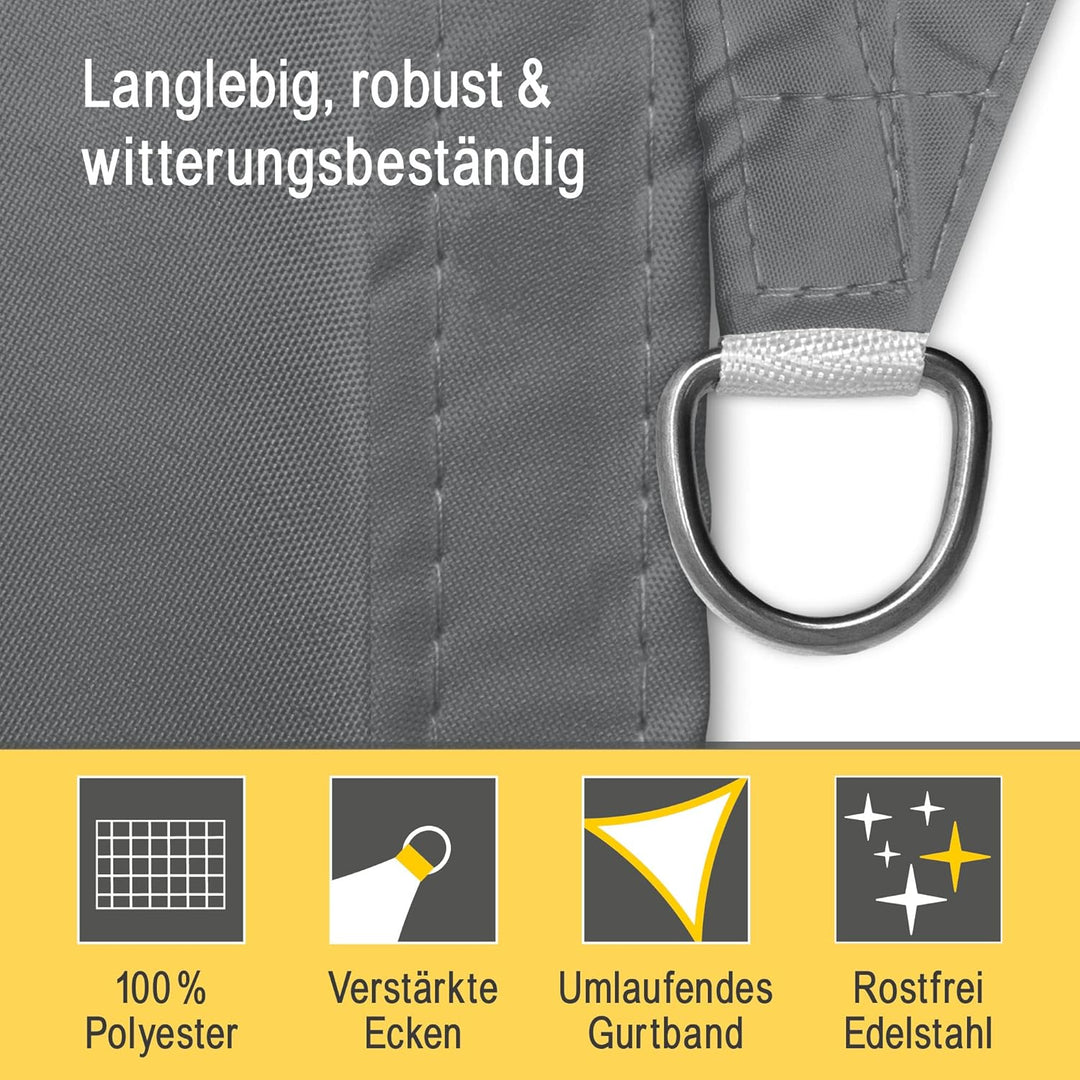Sol Royal Sonnensegel dreieckig Wasserdicht 3x3x3m Terrasse – Sonnensegel Balkon Segeltuch UV Sonnen