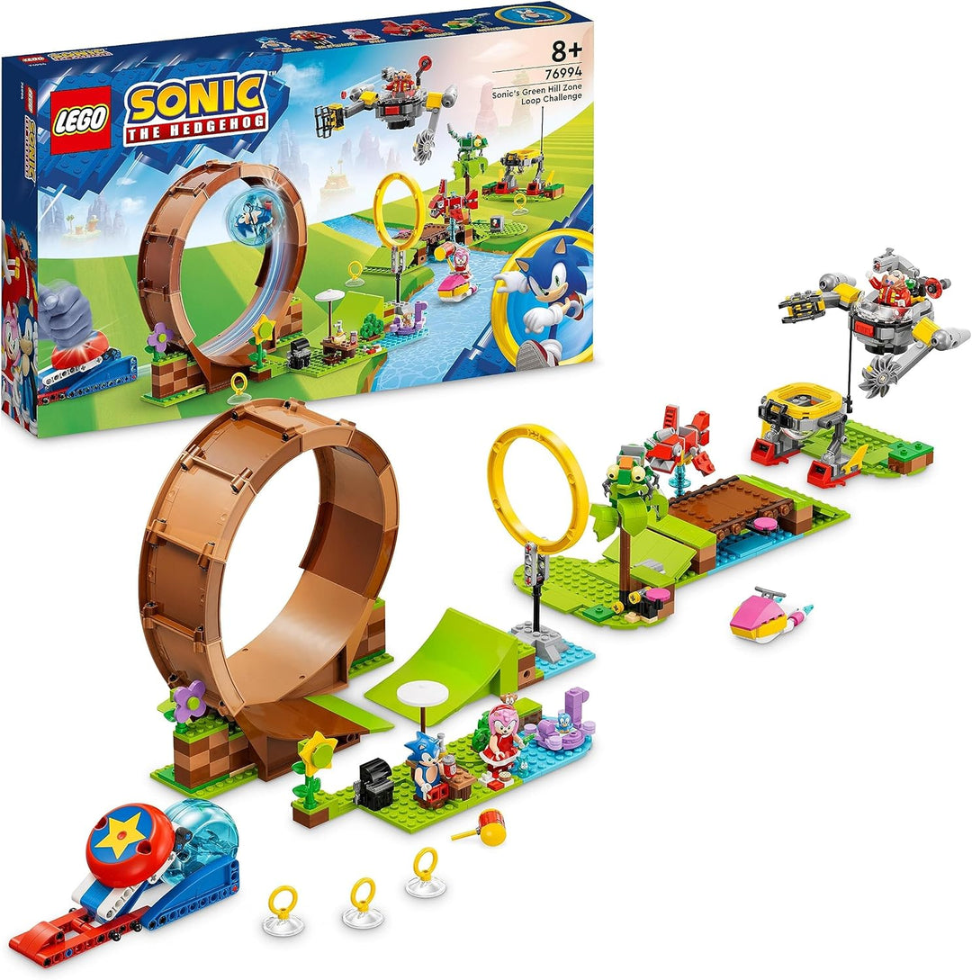 LEGO 76994 Sonic The Hedgehog Sonics Looping-Challenge in der Green Hill Zone, Baubares Spielzeug fü