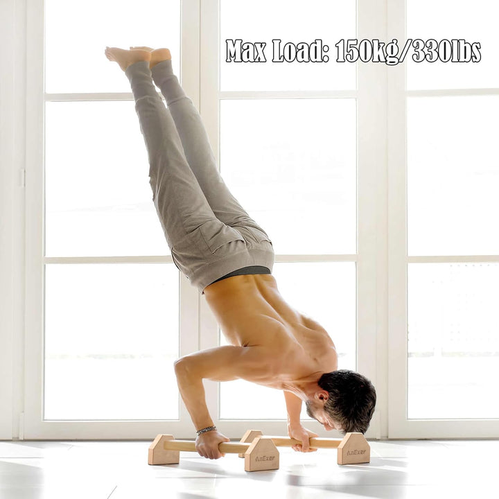 Liegestützgriffe Holz Parallettes Handstand Griffe für Calisthenics, Rutschfeste Push up Bars Joint-
