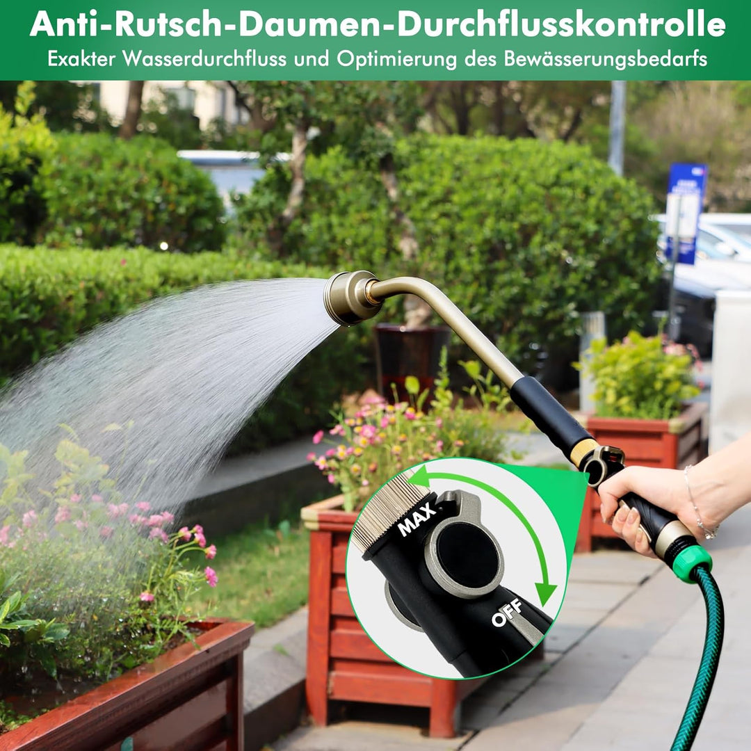 RESTMO Langer Giessstab, 61cm lange Gartenbrause, Sanfte Vollbrause mit Daumen-Durchflussregler, rob