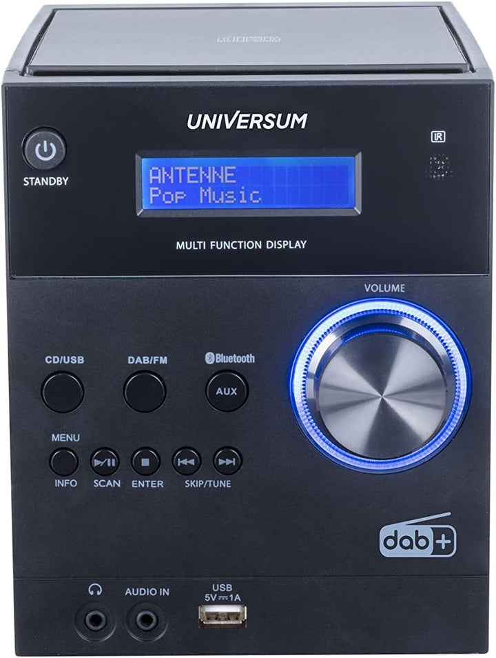 Universum MS 300-21 Stereoanlage AUX, Bluetooth®, CD, DAB+, UKW, USB, Akku-Ladefunktion, Inkl. Fernb