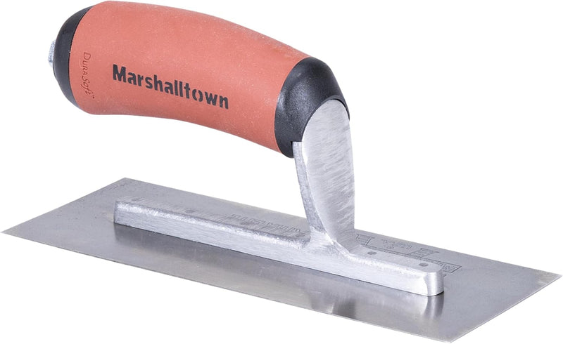 Marshalltown kleine Glättkelle, Zwergkelle mit DuraSoft Griff, aus Stahl, Mass der Kelle: 203x76 mm