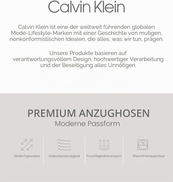 Calvin Klein Herren Jinny Klassische Hose 30W / 34L Schwarz, 30W / 34L Schwarz