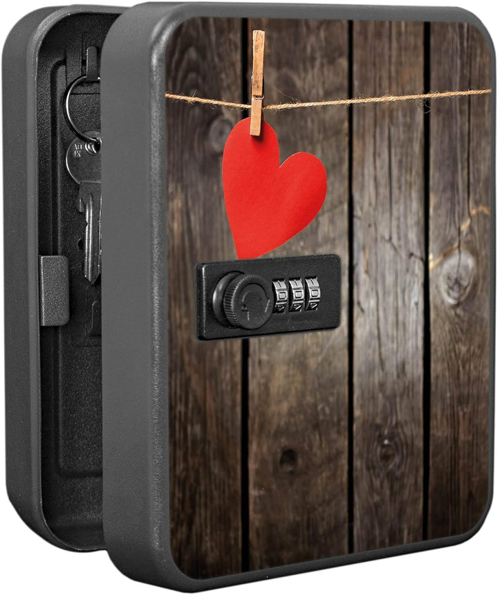 banjado® Burg-Wächter® abschliessbarer Schlüsselkasten mit Motiv Kurznachricht für 20 Schlüssel - Sc