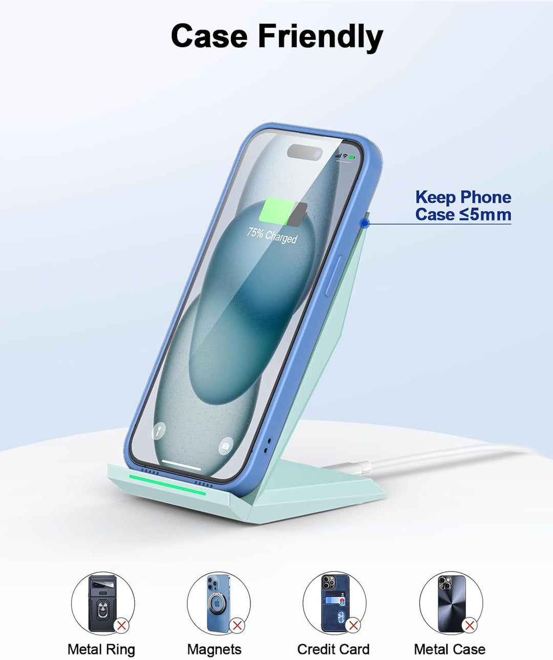 Fast Wireless Charger,NANAMI Qi kabelloses Ladegerät (mit USB C ladegerät 20W PD Adapter) für Apple