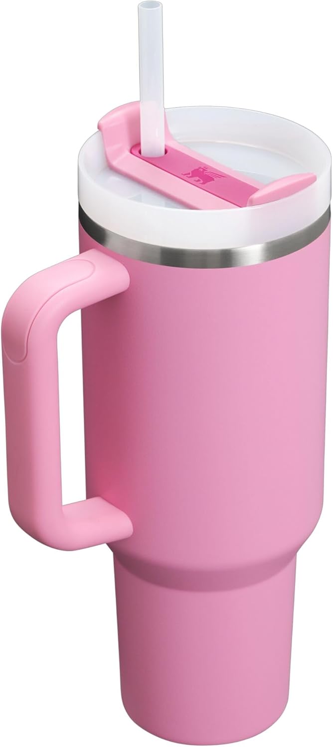 Stanley Quencher H2.0 FlowState vakuumisolierter Becher aus Edelstahl mit Deckel und Trinkhalm, für