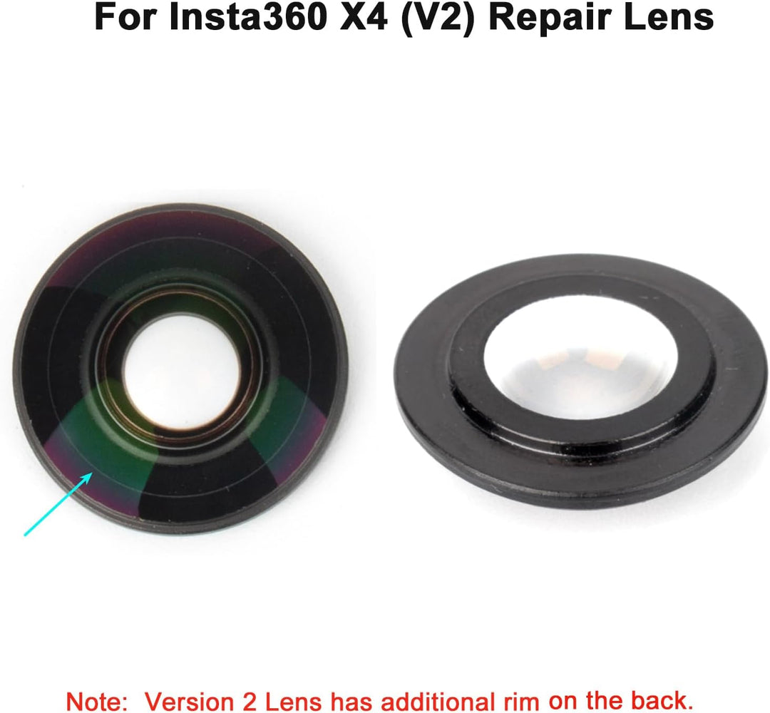 Ersatz-Objektiv für Insta360 X4 Action-Kamera-Objektiv-Reparaturteil (Version 2 – mit Rand) Version