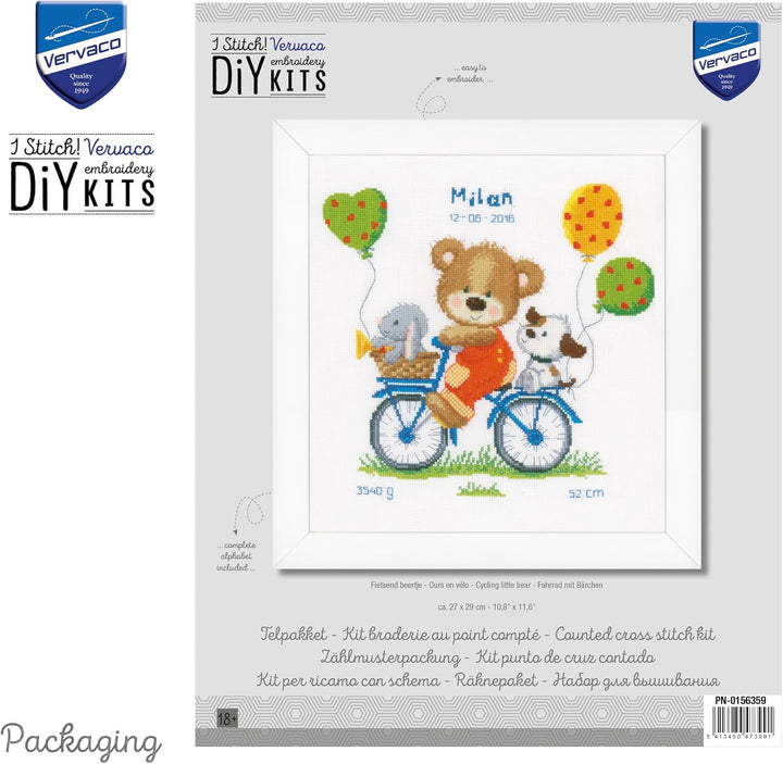 Vervaco Kreuzstichpackung Kreuzstich zum Auszählen, Baumwolle, weiss, 27 x 29 x 0,3 cm, 27 x 29 x 0,