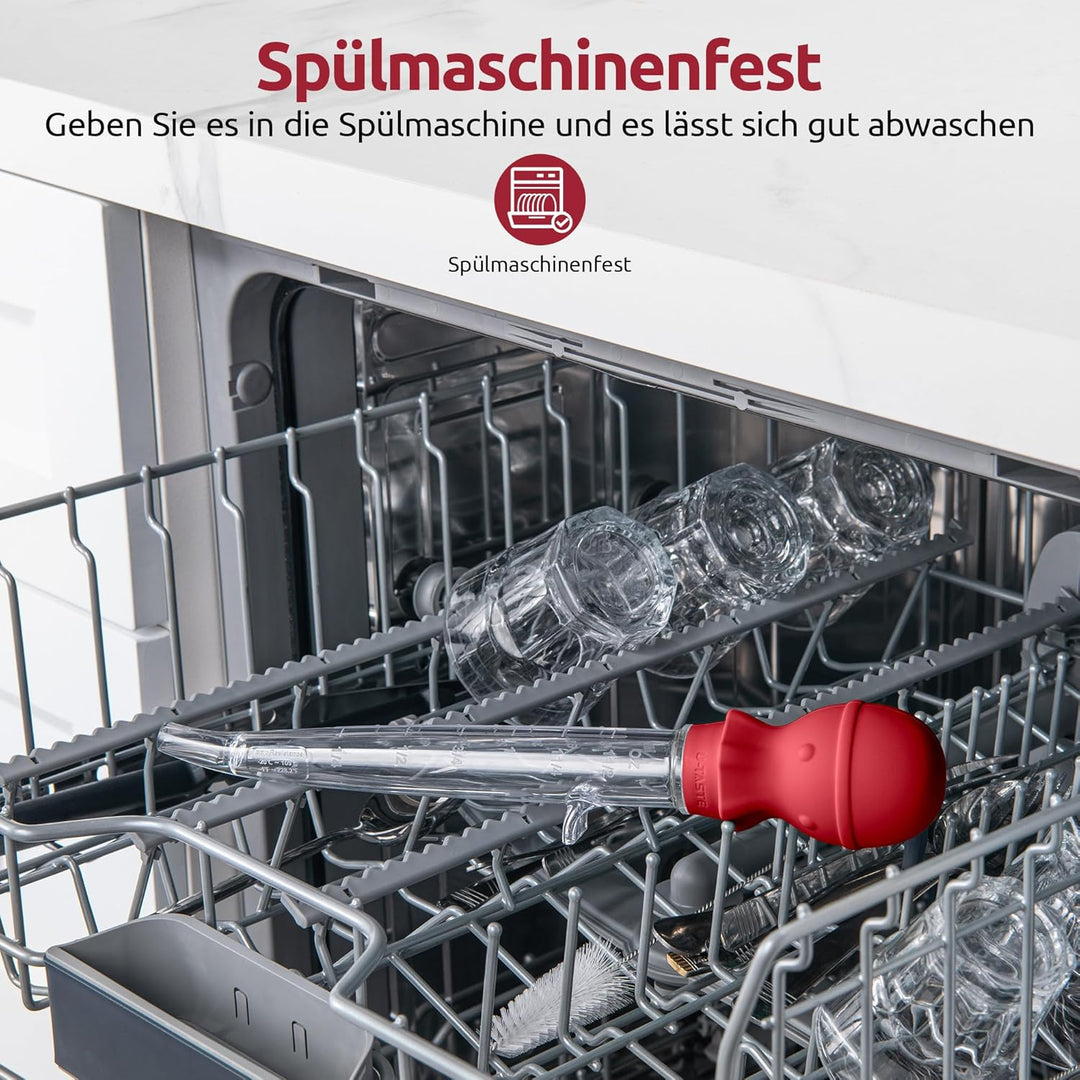 U-Taste 109℃ Hitzebeständige Grosse Abgewinkelte Bratenspritze Tritan Putenfleisch-Fettpipette mit S