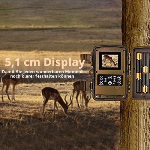 icefox Wildkamera 20MP 1080P Full HD Wildkamera mit Bewegungsmelder Nachtsicht IP66 Wasserdichter fü