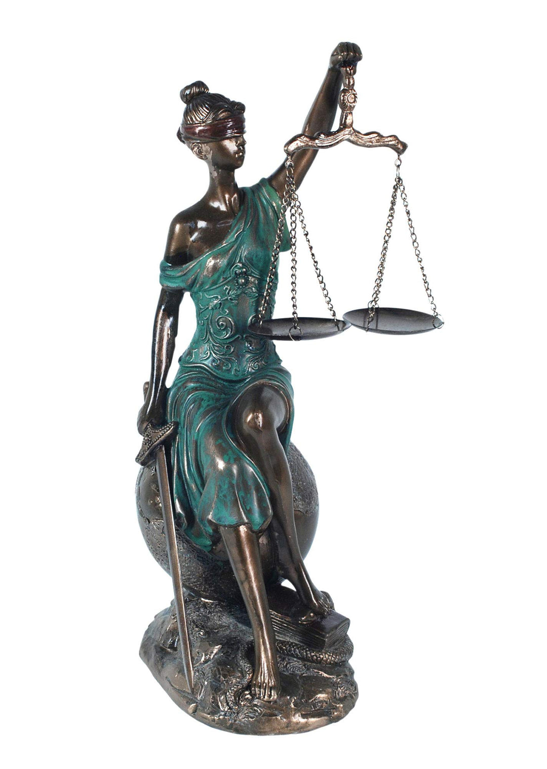 G&S Skulptur, Bronze-Effekt, bunt: Thèèè & Justice, H 34 cm