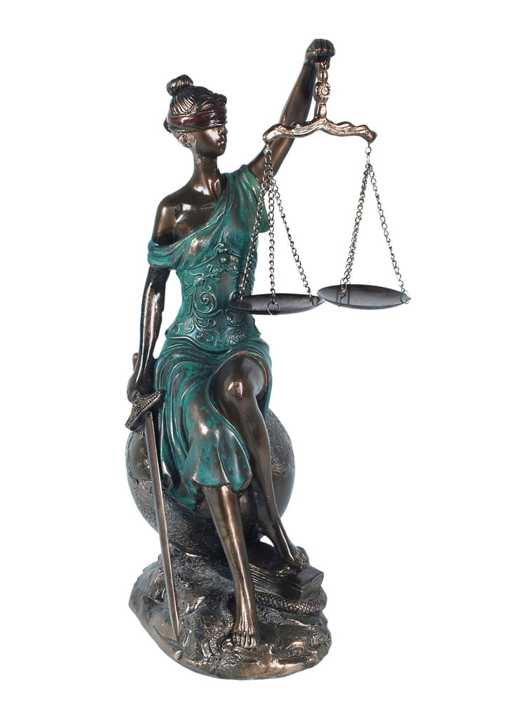 G&S Skulptur, Bronze-Effekt, bunt: Thèèè & Justice, H 34 cm