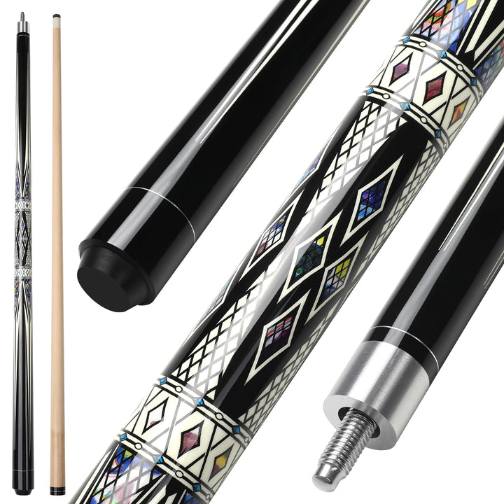 Pool Queue, 58 Zoll Billard Queue Hardwood Pool Cue 13mm Spitzen für Professionelle Billardspieler,